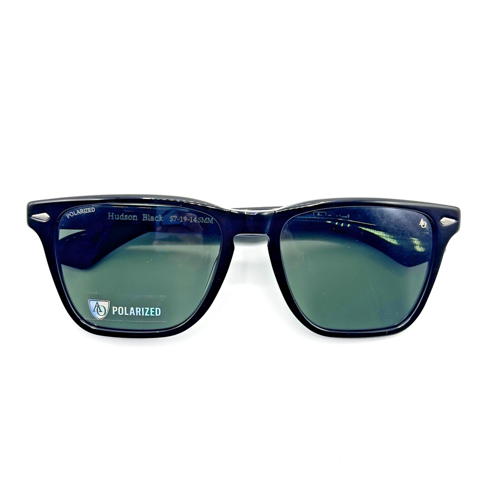 American Optical HUDSON Sunglasses Black Frame Polarized Green Lens 57-19-145